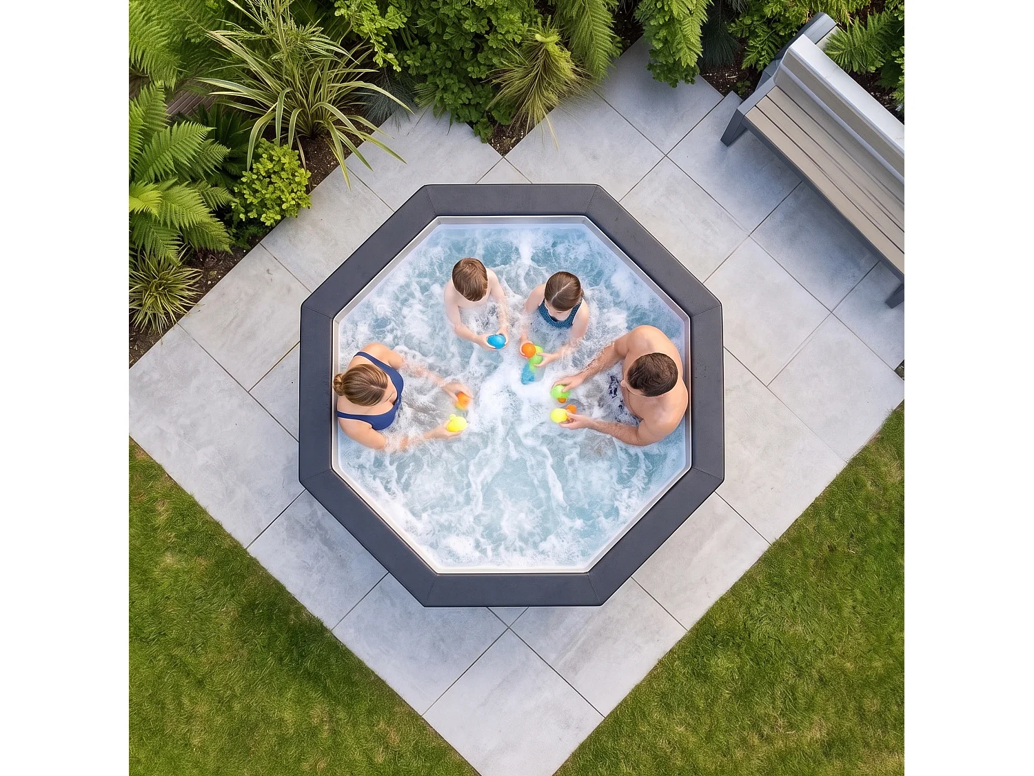 Wave Como 6-Person Octagonal Foam-Insulated Hot Tub & Spa | White