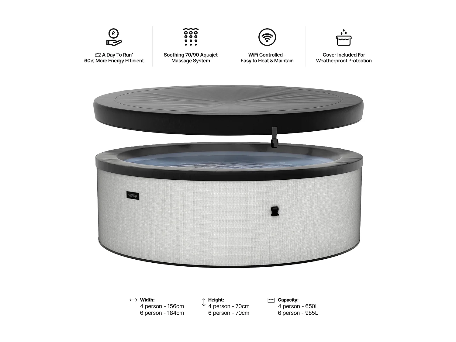 Wave Tahoe | 4-6 Person Eco Foam Hot Tub | EnergySave Bundle