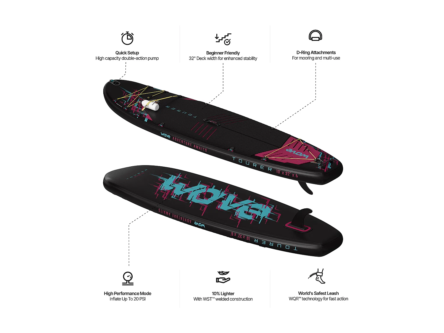 Wave Tourer 3.0 SUP | Inflatable Paddleboard | 10'3ft/11'3ft