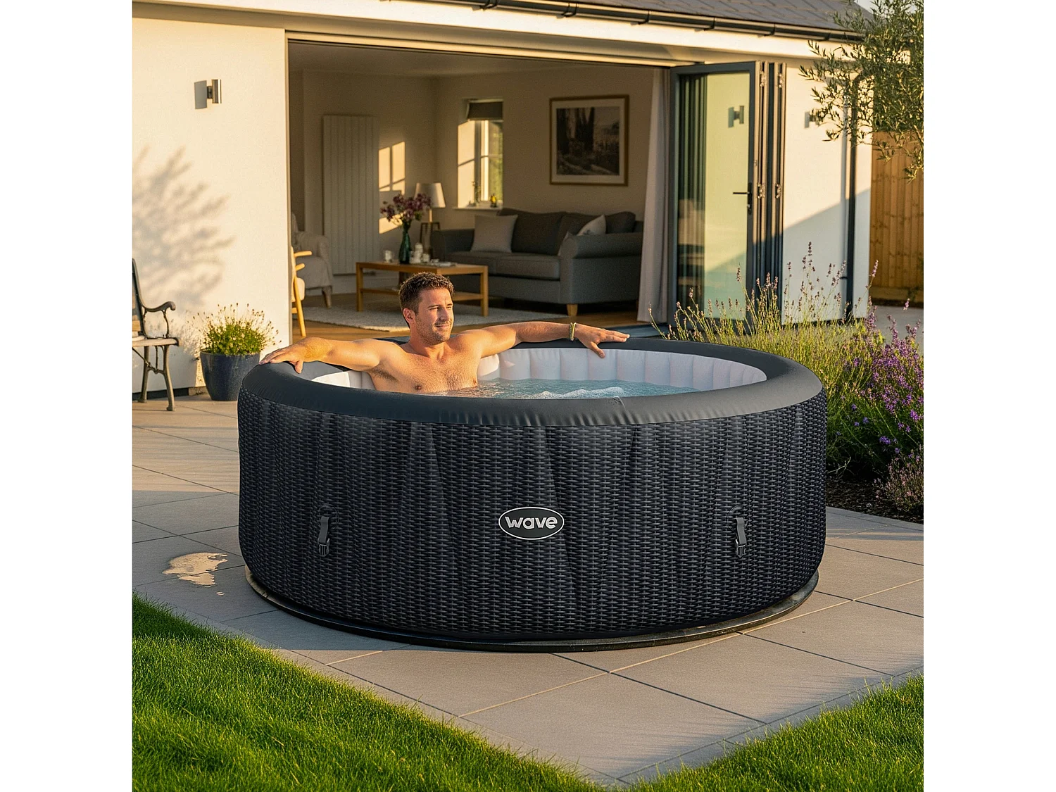 Wave Atlantic | 4-6 Person Round Inflatable Hot Tub | EnergySave Bundle