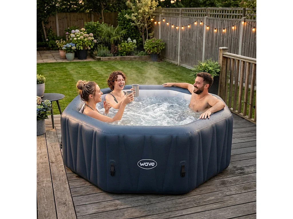 Wave Aegean | 6 Person Octagonal Inflatable Hot Tub | EnergySave Bundle