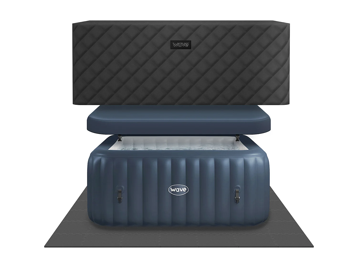Wave Pacific | 4-6 Person Square Inflatable Hot Tub | EnergySave Bundle