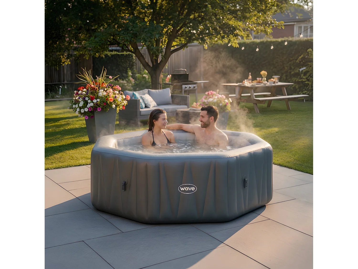 Wave Aegean | 6-Person Octagonal Inflatable Hot Tub