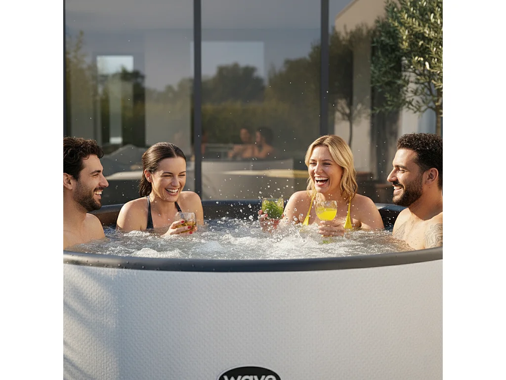 Wave Ontario 6-Person Round Inflatable Drop-Stitch Hot Tub & Spa | White