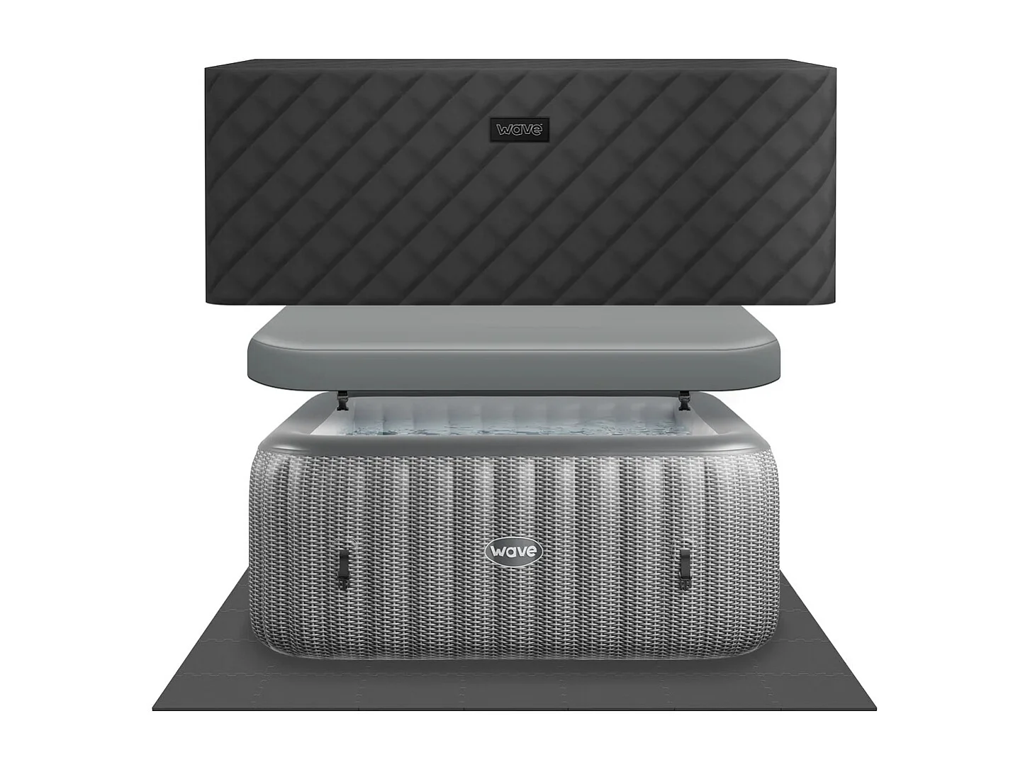 Wave Pacific | 4-6 Person Square Inflatable Hot Tub | EnergySave Bundle