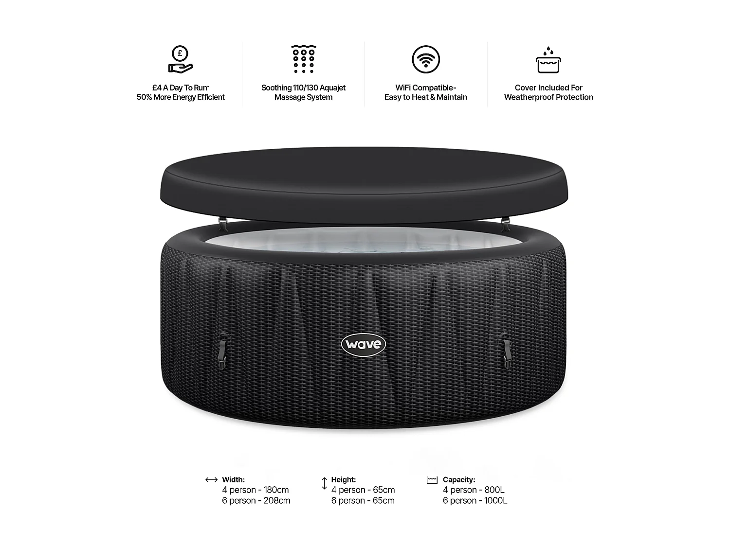 Wave Atlantic | 4-6 Person Round Inflatable Hot Tub