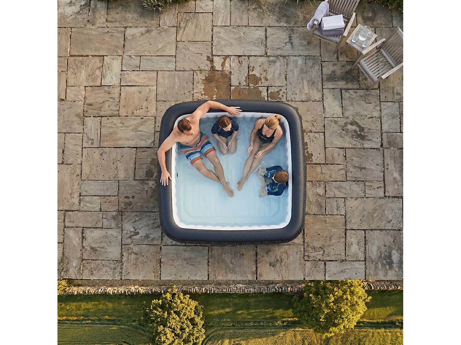 Wave Pacific | 4-6 Person Square Inflatable Hot Tub | EnergySave Bundle