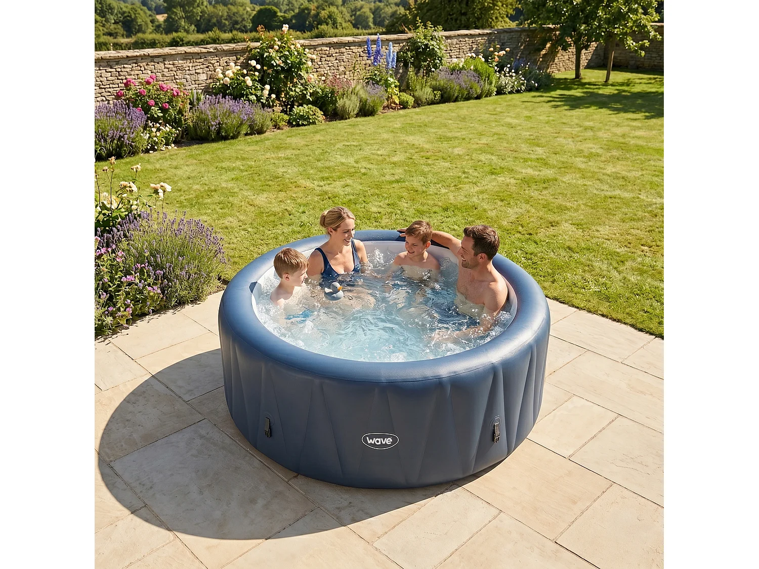 Wave Atlantic | 4-6 Person Round Inflatable Hot Tub | EnergySave Bundle