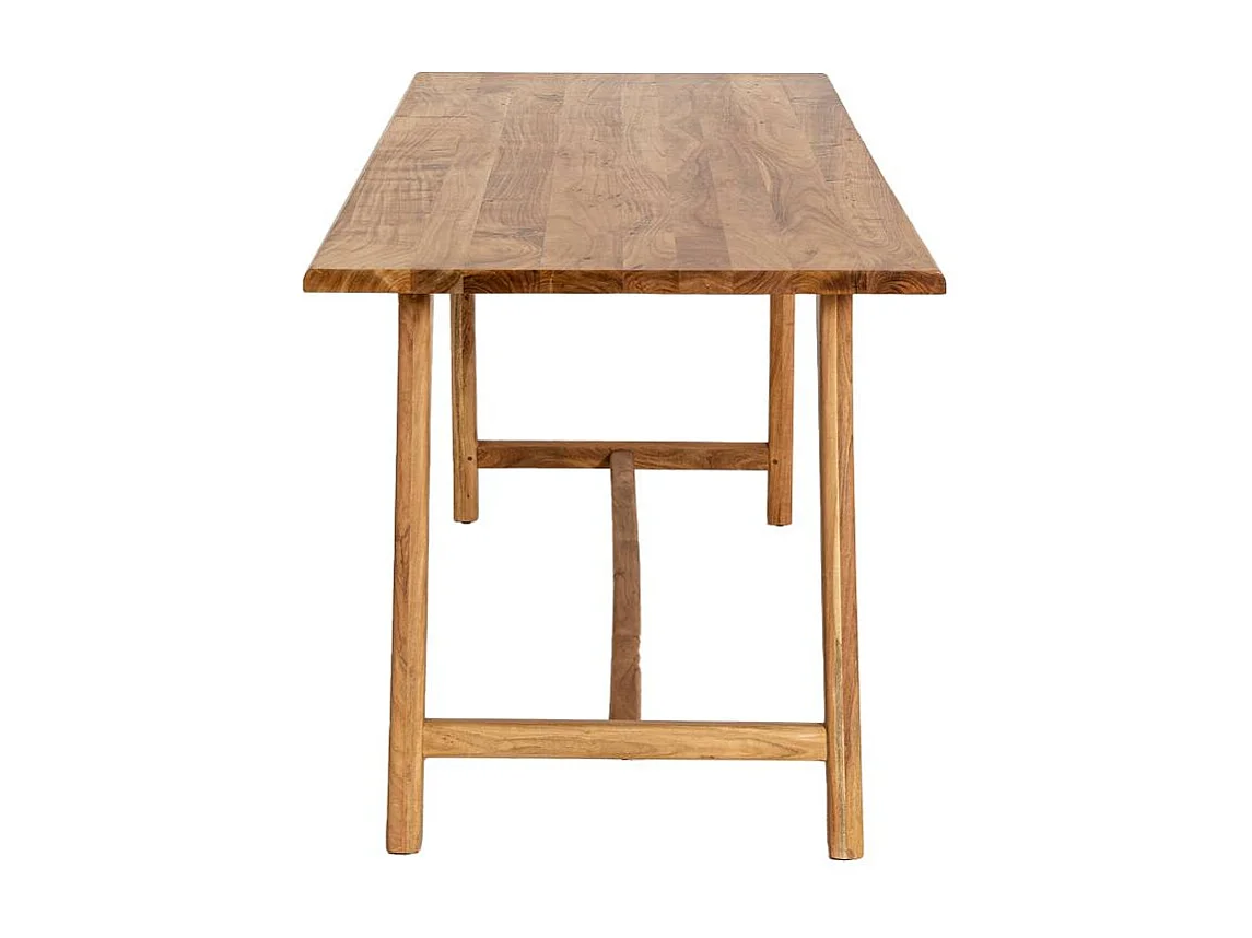 Table à manger haute + 2 bancs en bois d'acacia Orane