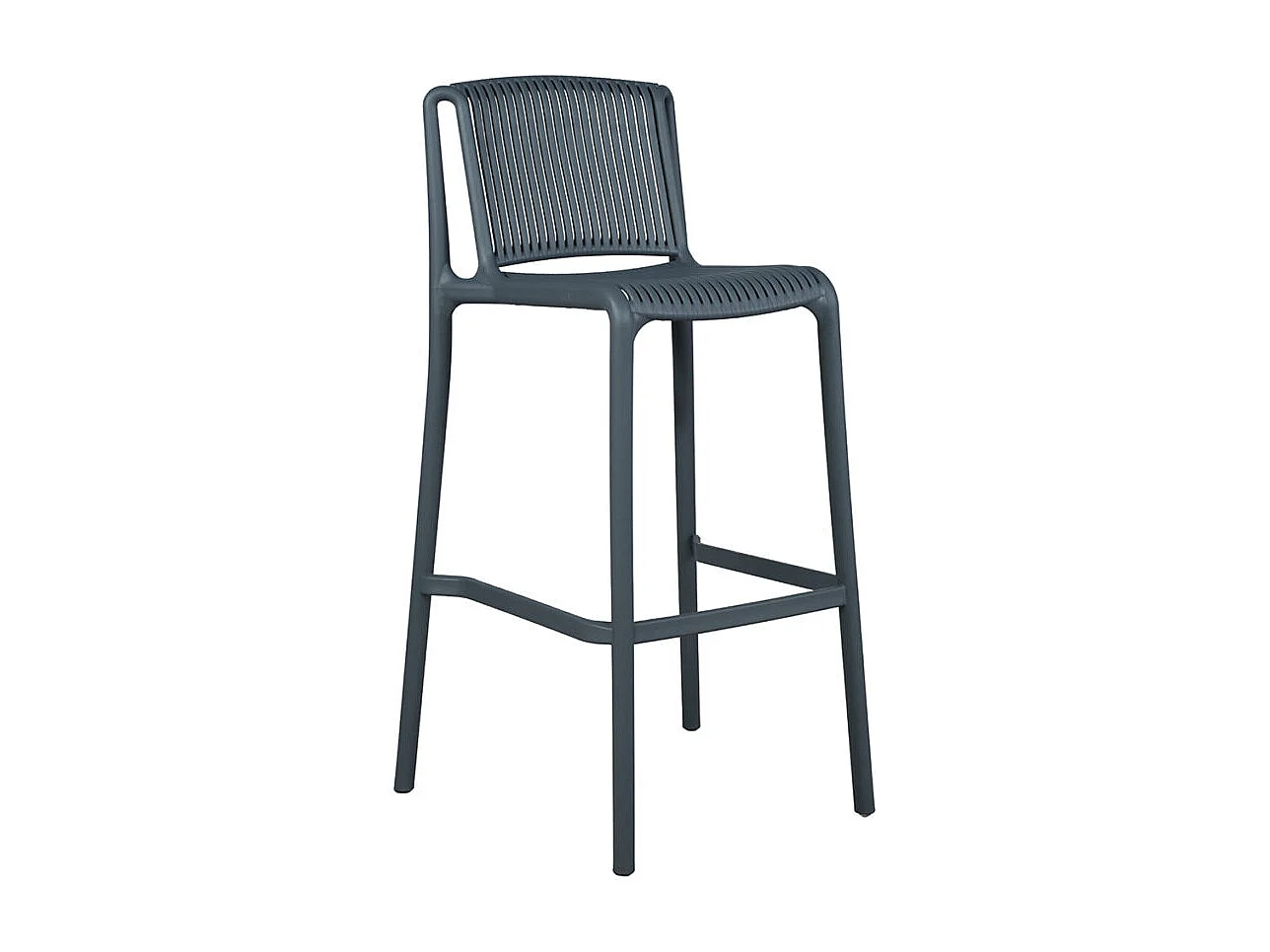 Chaise haute de jardin en résine Gris ANDREA
