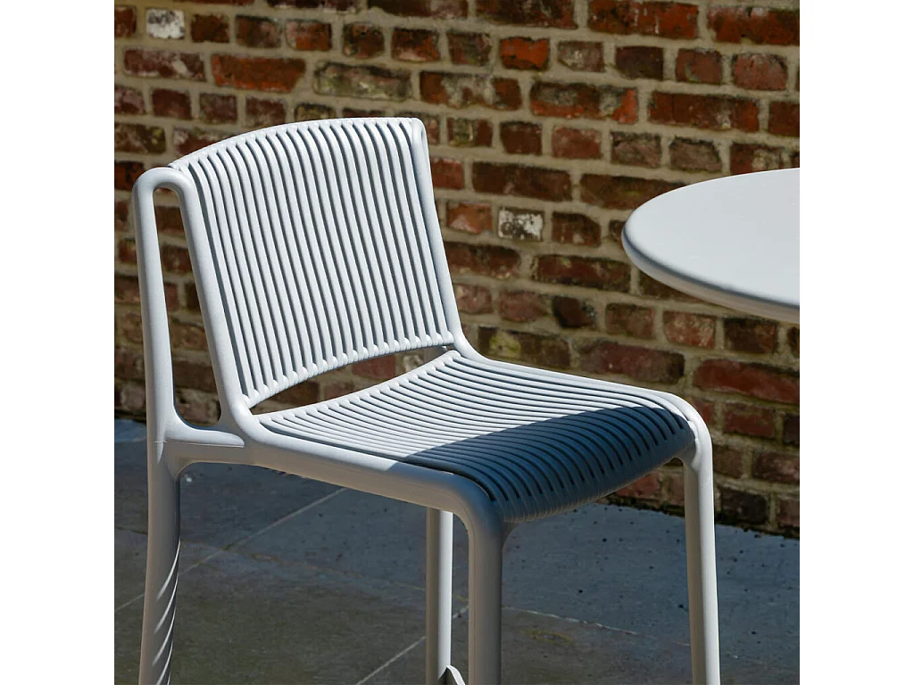 Chaise haute de jardin en résine Gris ANDREA