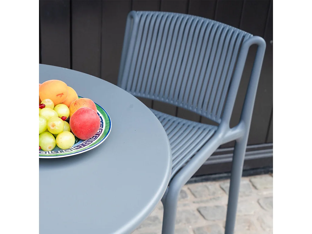 Chaise haute de jardin en résine Gris ANDREA