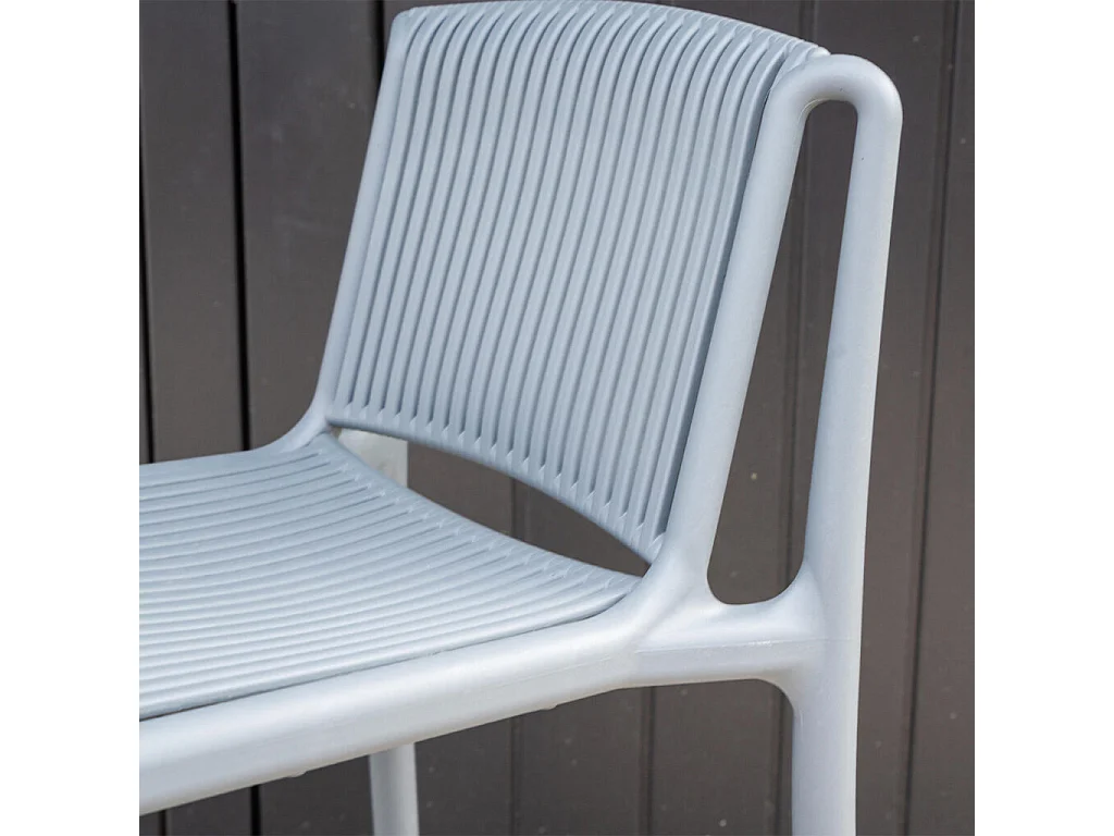 Lot de 2 Chaises hautes de jardin en résine Gris ANDREA