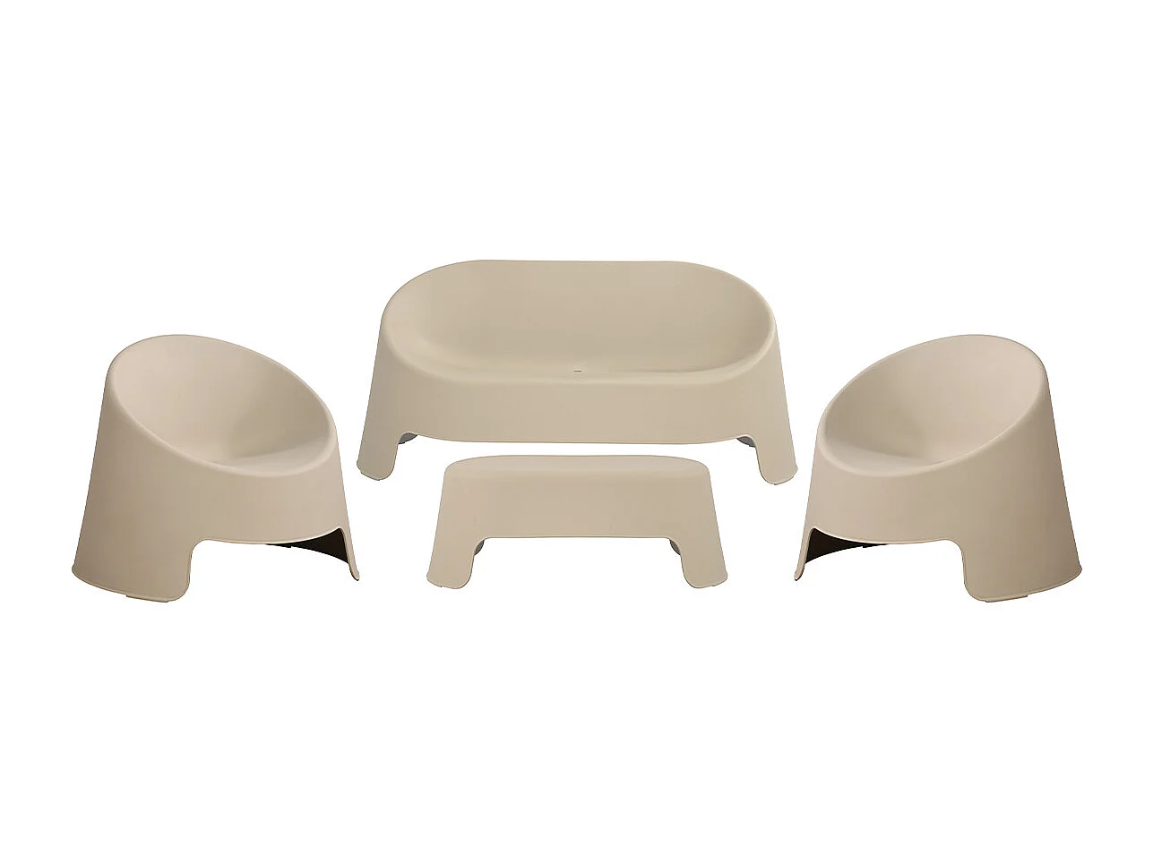 Fauteuil de jardin en résine Gris BARBARA