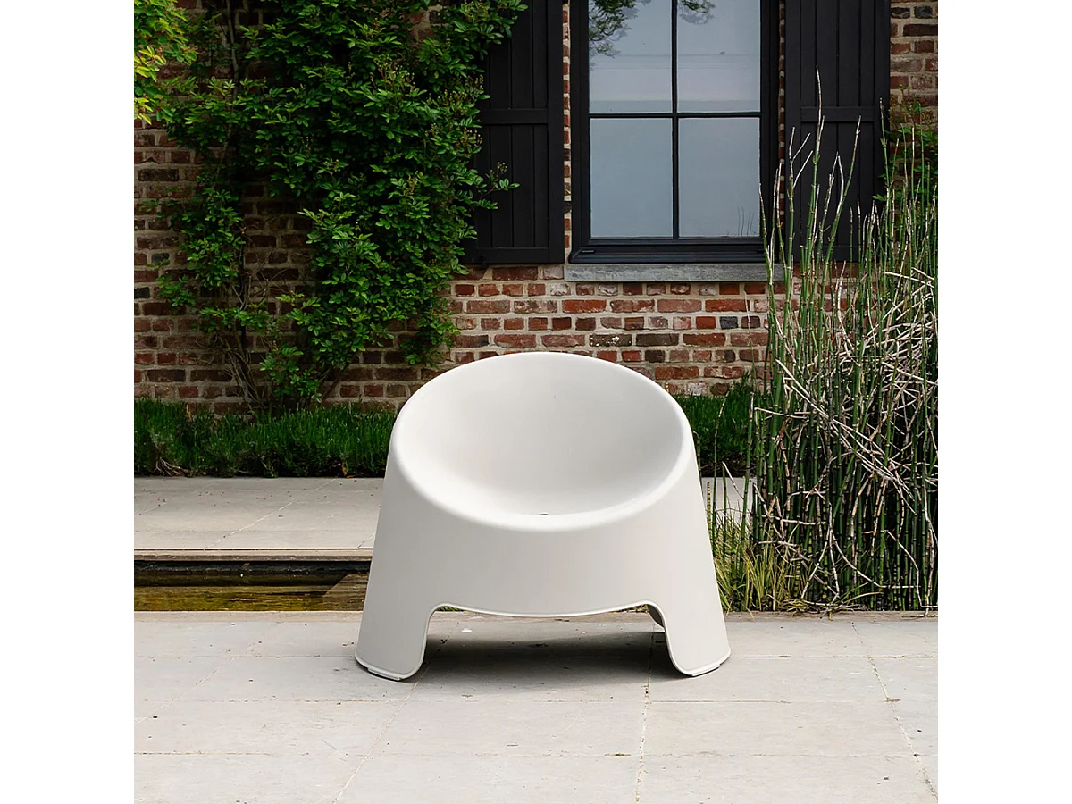 Fauteuil de jardin en résine beige BARBARA