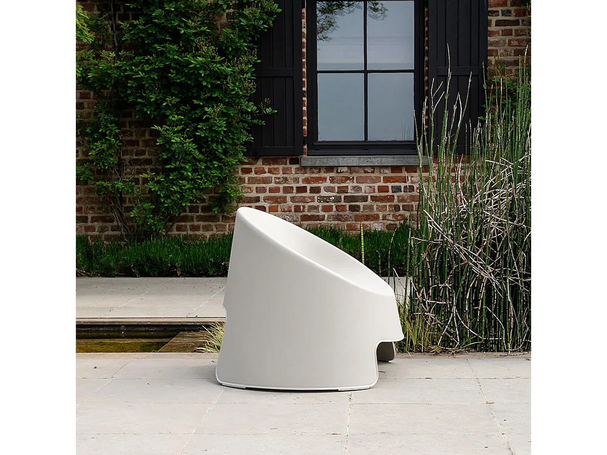 Fauteuil de jardin en résine beige BARBARA