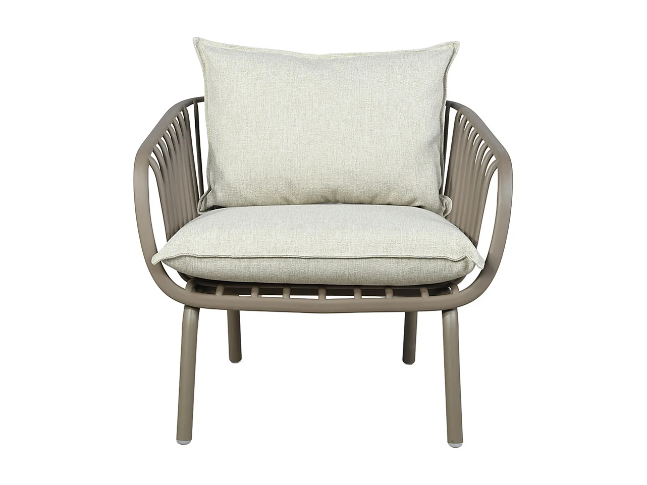 Fauteuil de jardin en résine et acier Marron MARINA