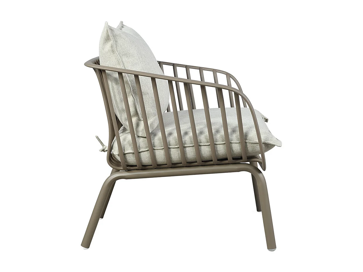 Fauteuil de jardin en résine et acier Marron MARINA