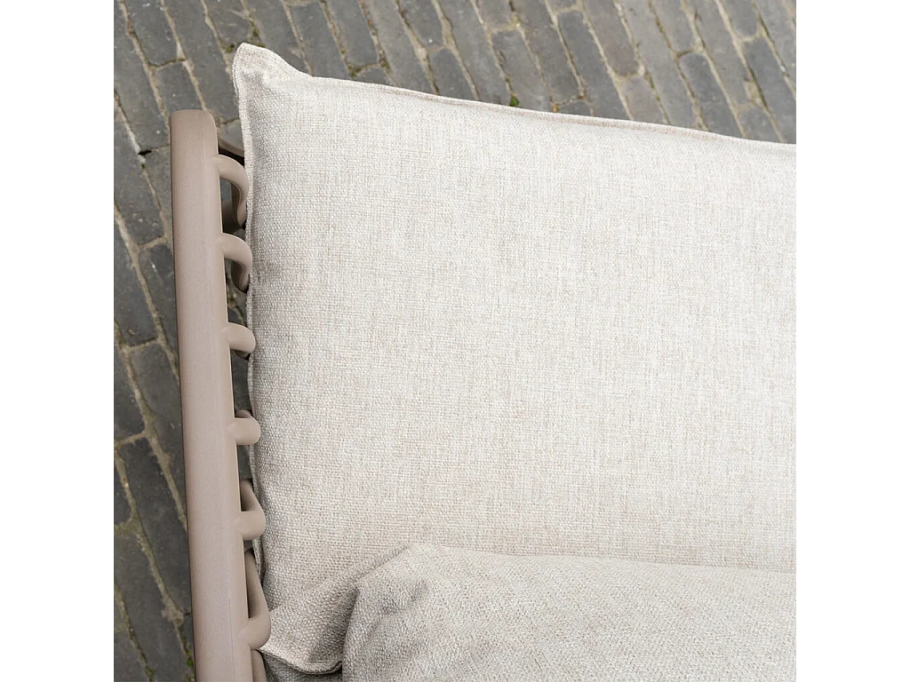 Fauteuil de jardin en résine et acier Marron MARINA