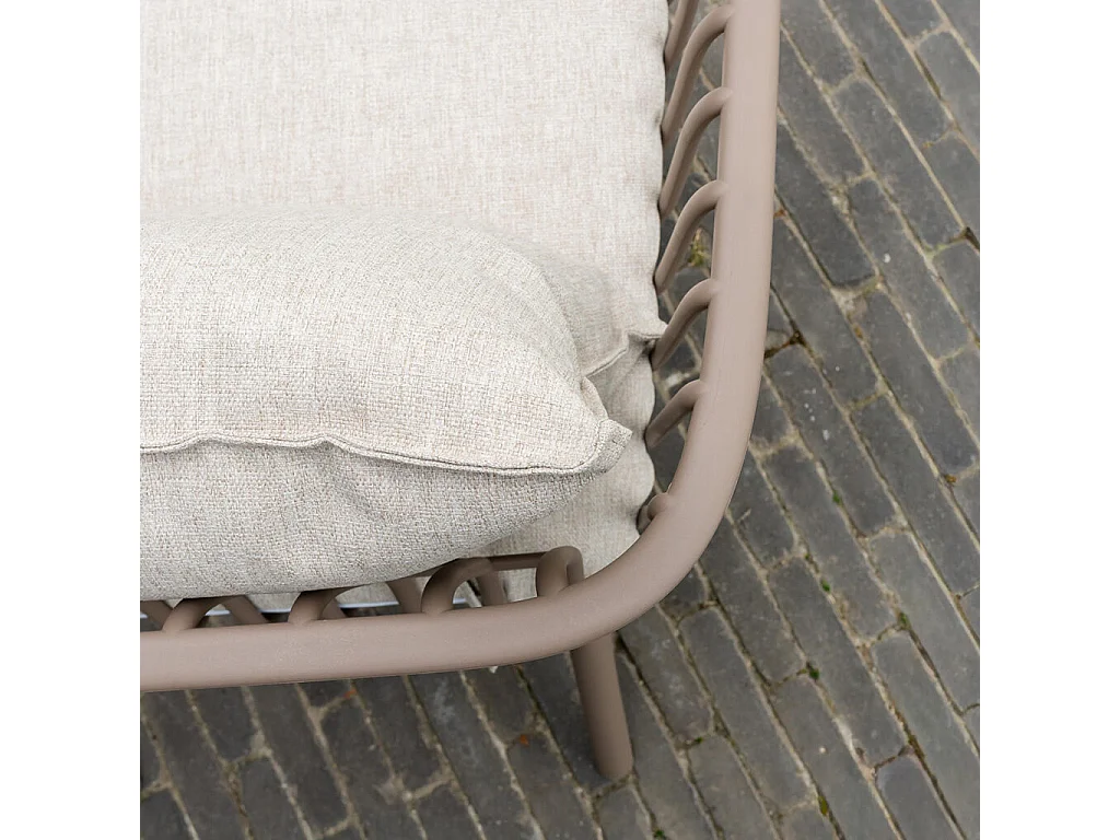 Fauteuil de jardin en résine et acier Marron MARINA