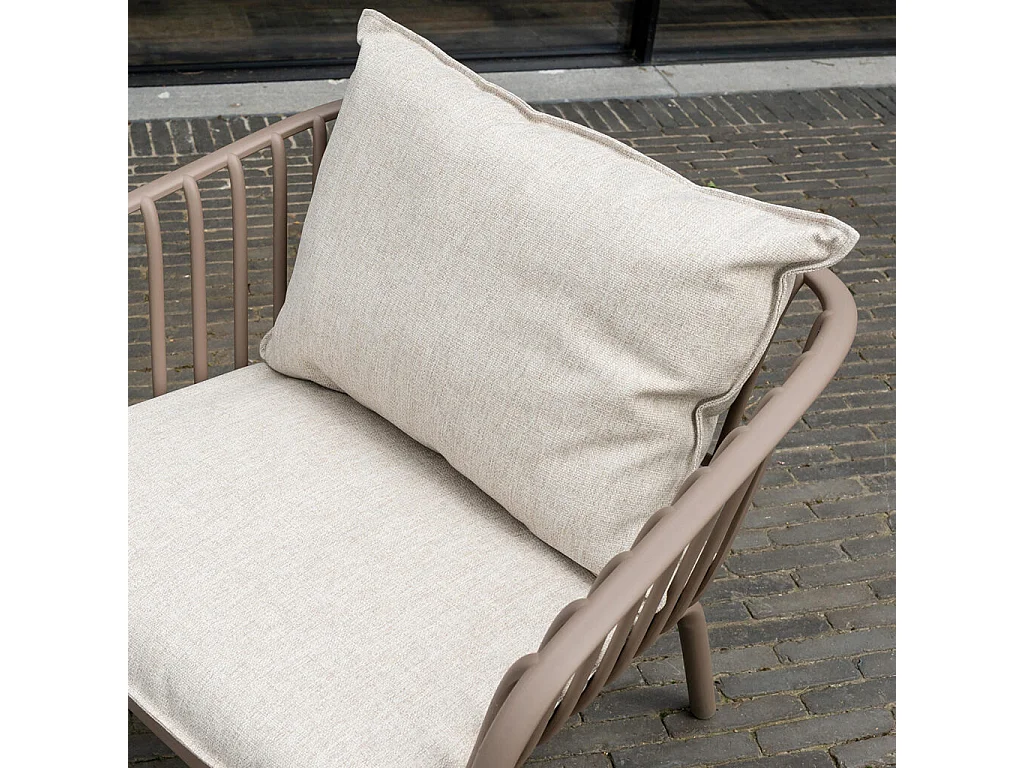 Fauteuil de jardin en résine et acier Marron MARINA