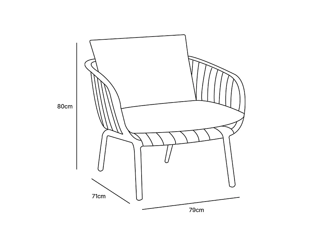 Fauteuil de jardin en résine et acier Marron MARINA