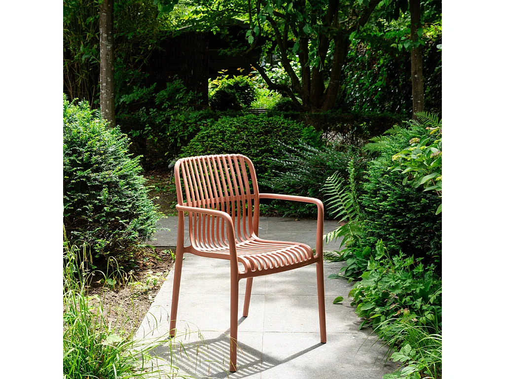 Lot de 2 chaises de jardin en résine Terracotta PALOMA