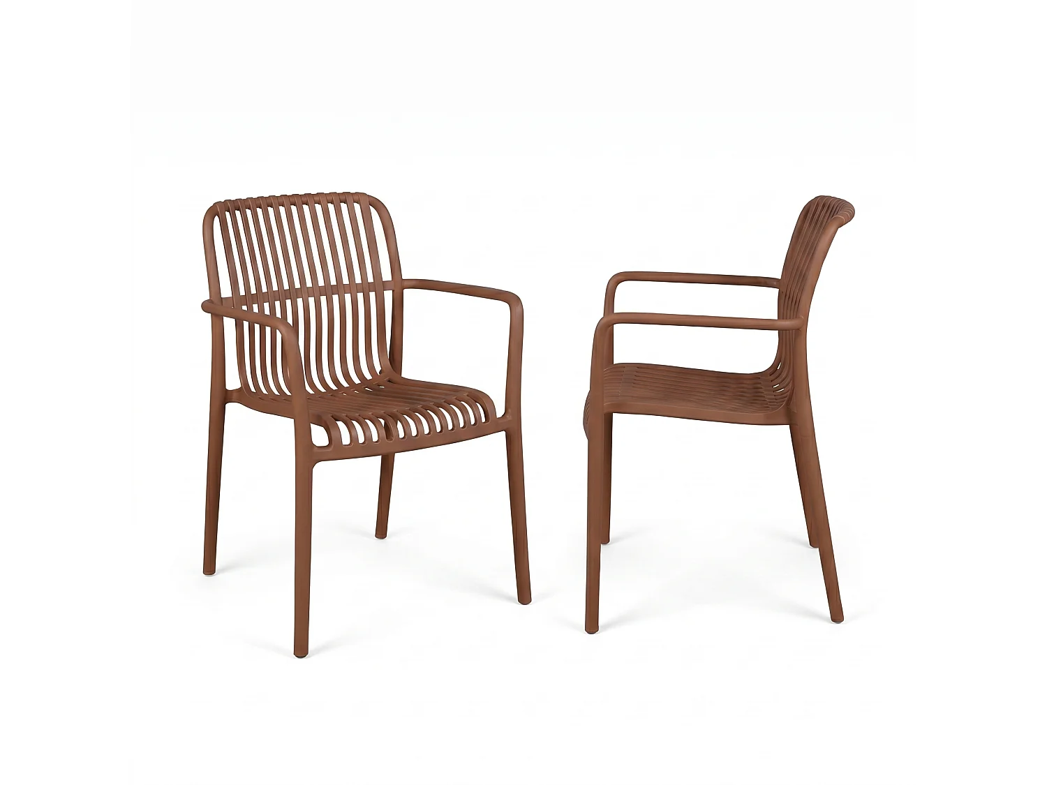 Lot de 2 chaises de jardin en résine Terracotta PALOMA