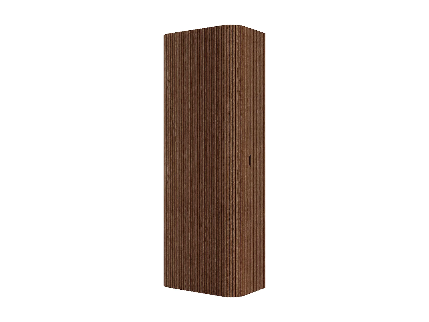 Colonne de salle de bain suspendue en bois massif - Naturel foncé - H110 cm - BULMAS