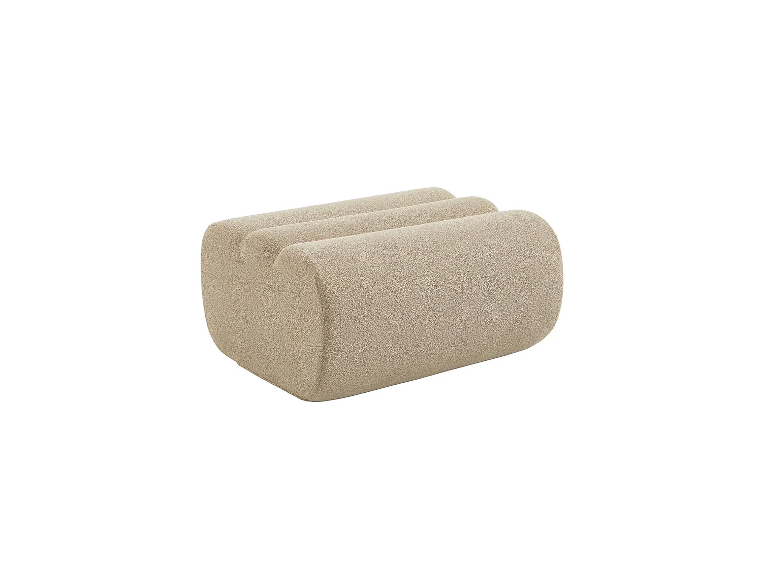 Chauffeuse bouclette texturée 1 place avec repose pieds beige - Nova