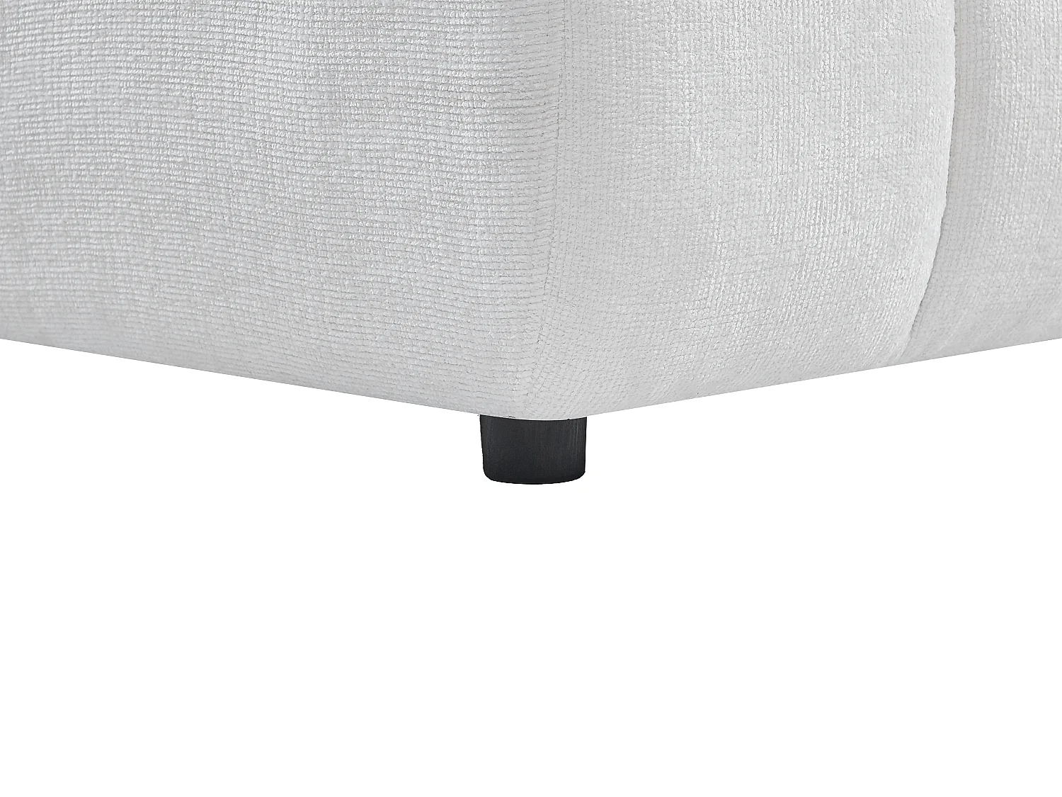 Canapé d'angle droit en tissu chenille blanc cassé LALOPI
