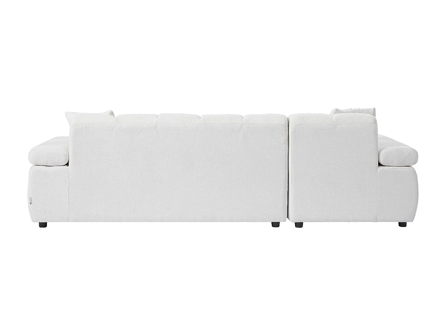 Canapé d'angle gauche en tissu chenille blanc cassé LALOPI