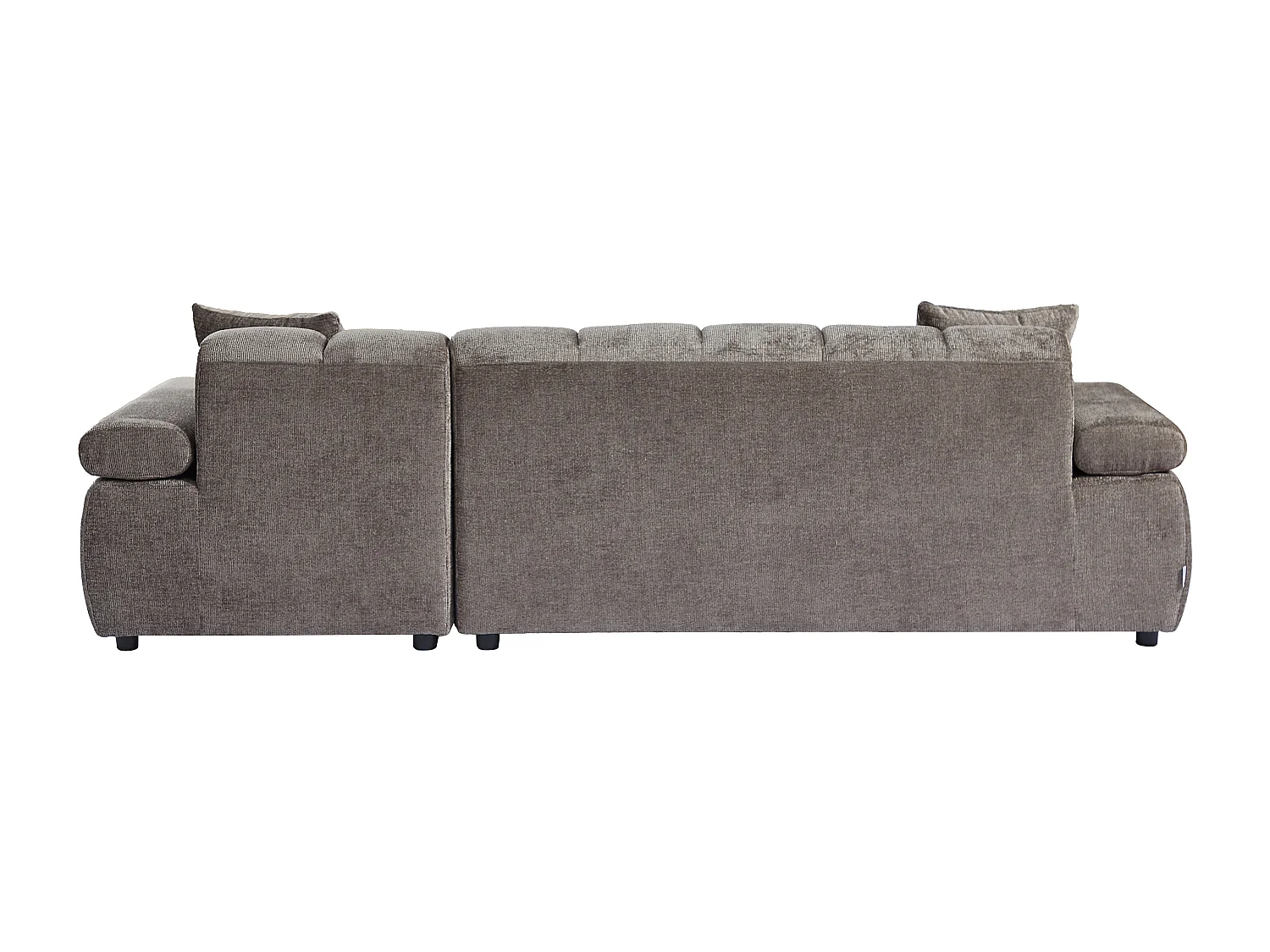 Canapé d'angle droit en tissu chenille taupe LALOPI