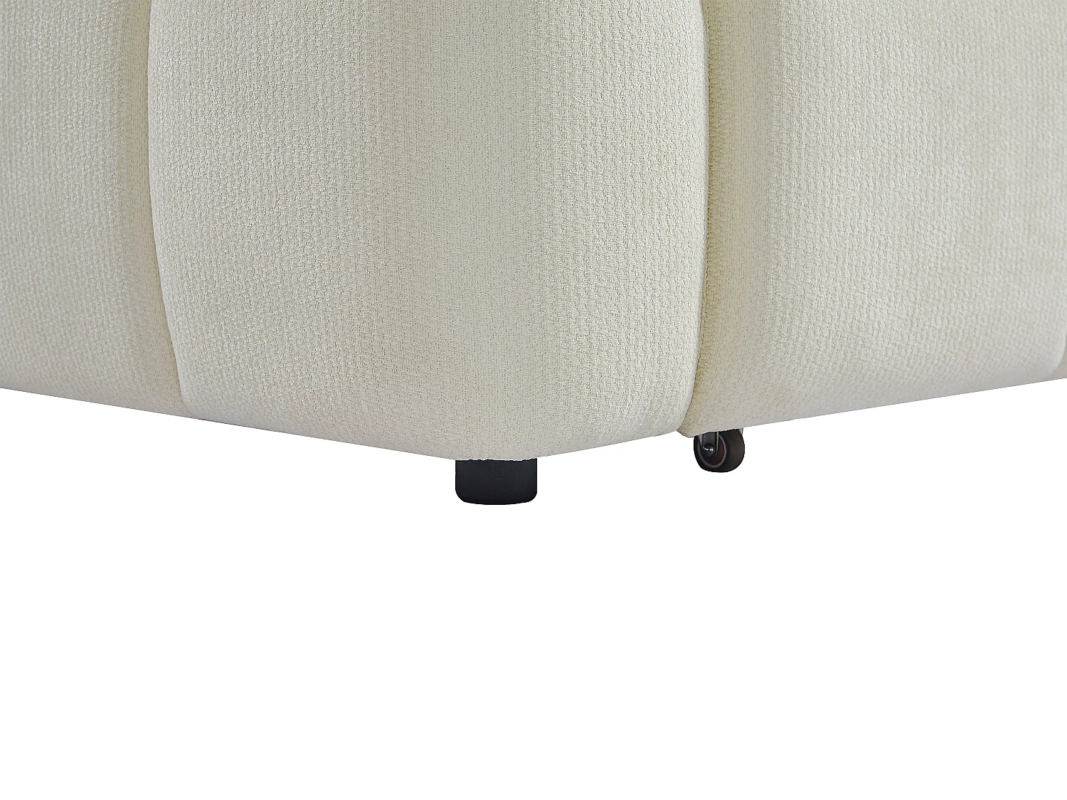 Canapé 3 places avec assise coulissante électrique en tissu chenille crème JONARIA