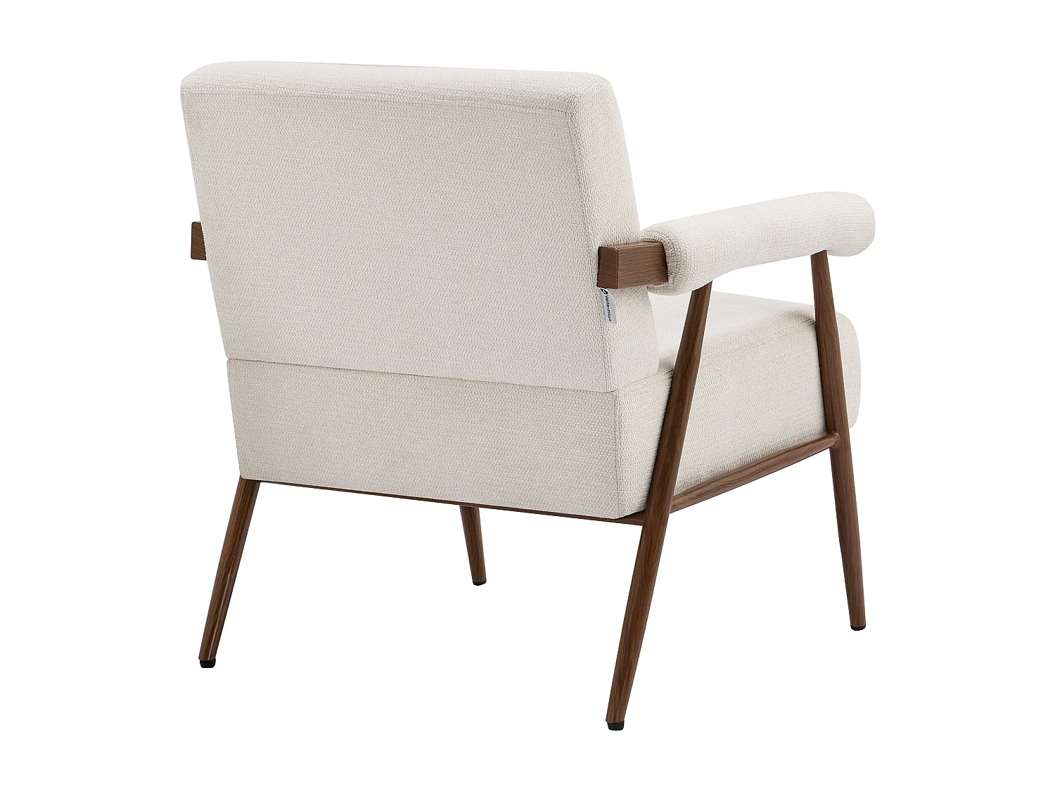 Fauteuil en tissu texturé beige avec pieds effet bois MIROSIA