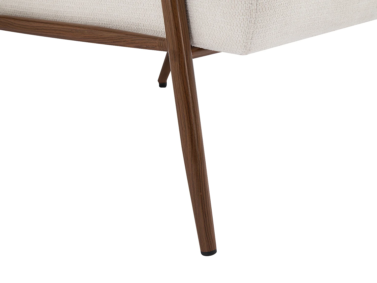 Fauteuil en tissu texturé beige avec pieds effet bois MIROSIA