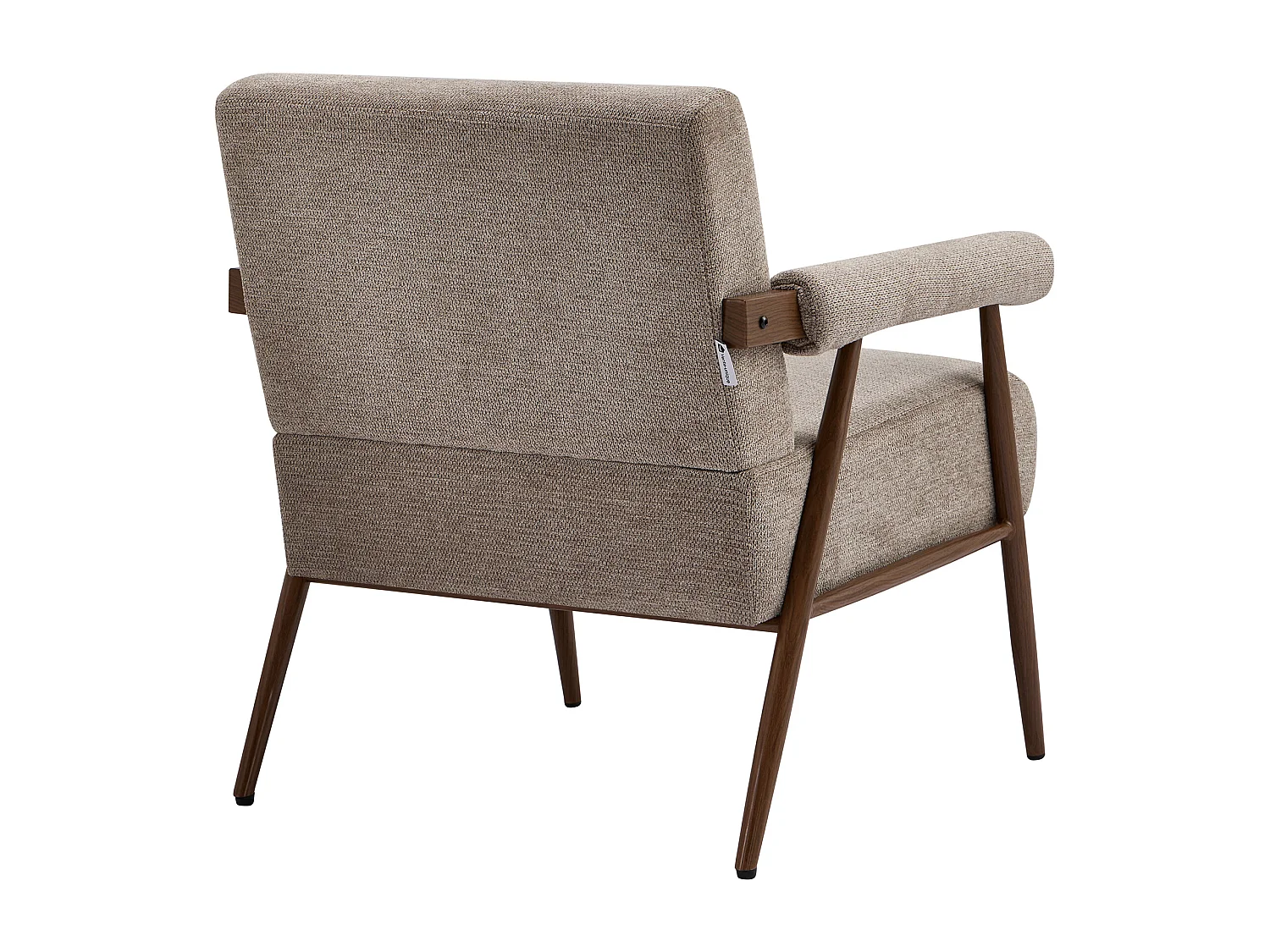 Fauteuil en tissu texturé taupe avec pieds effet bois MIROSIA