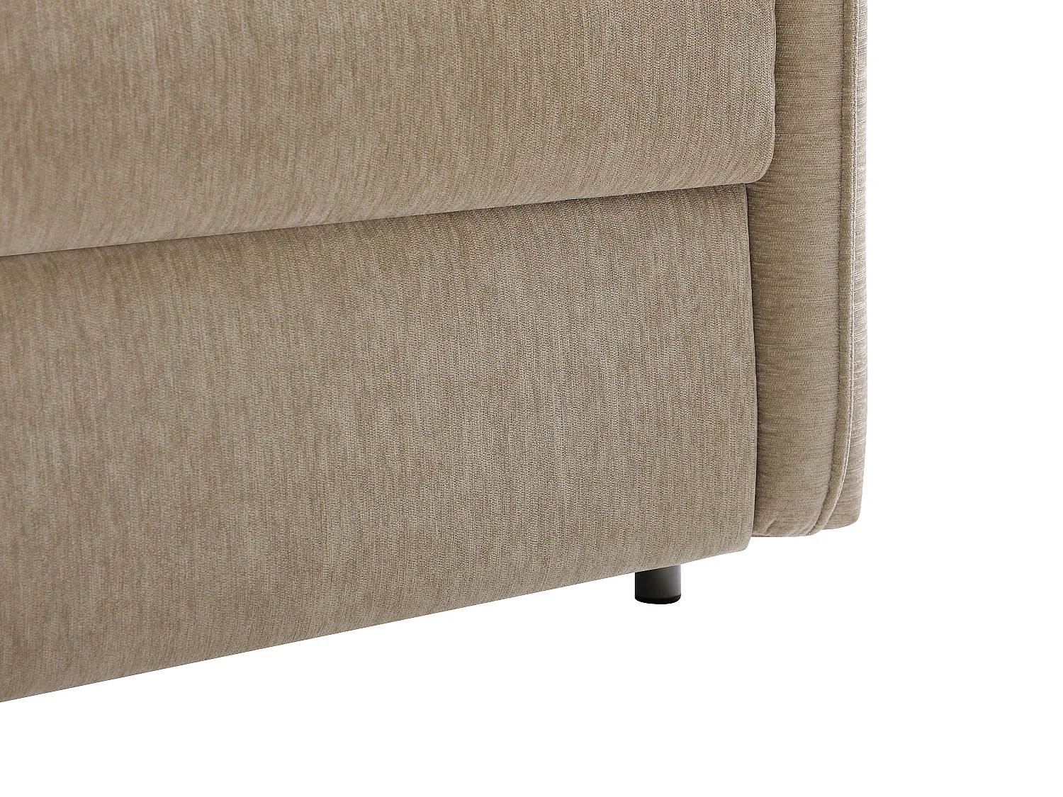 Canapé 3 places convertible express en tissu taupe - Couchage 140 cm - Matelas 12 cm BANUBI