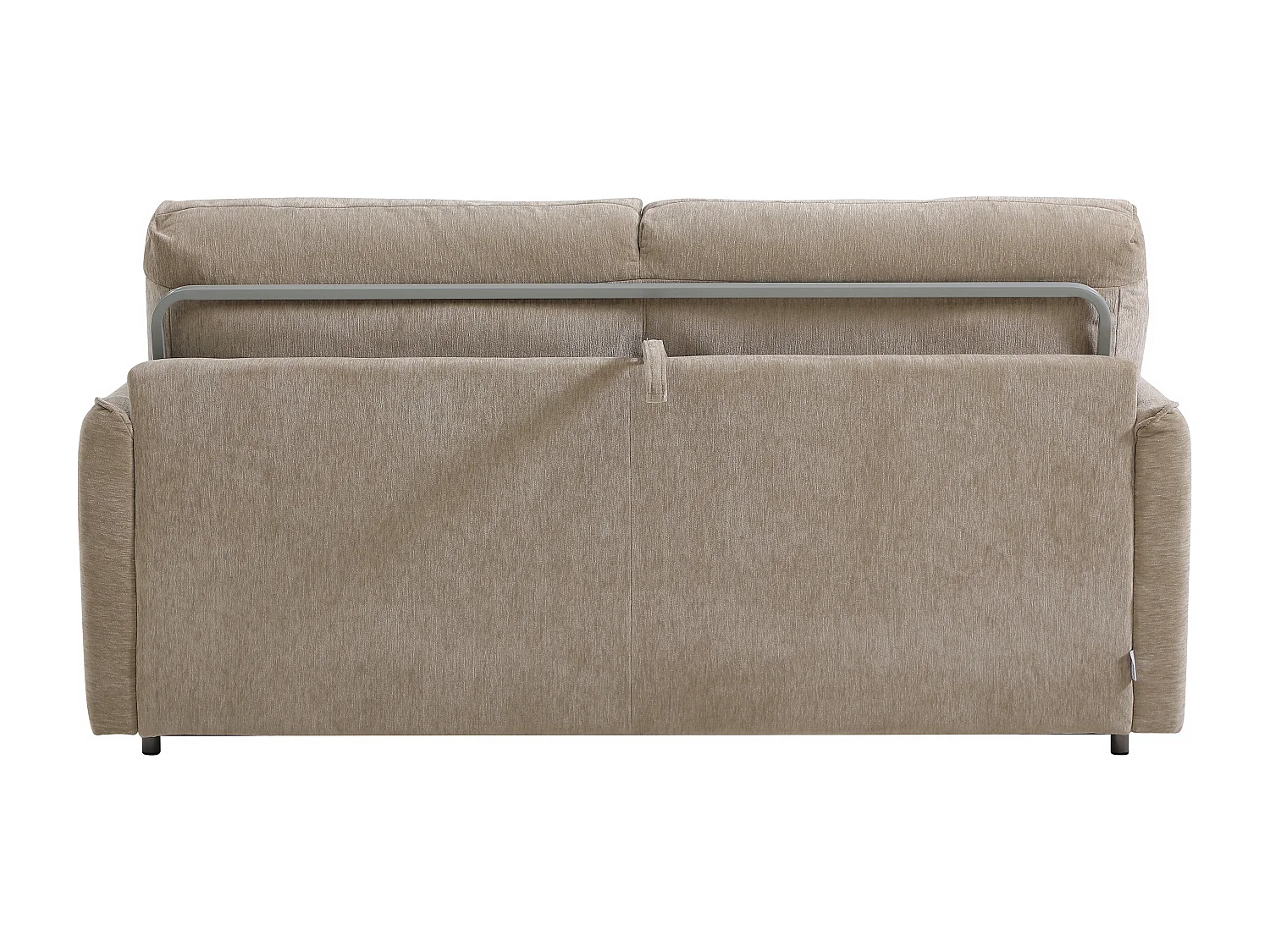 Canapé 3 places convertible express en tissu taupe - Couchage 140 cm - Matelas 12 cm BANUBI