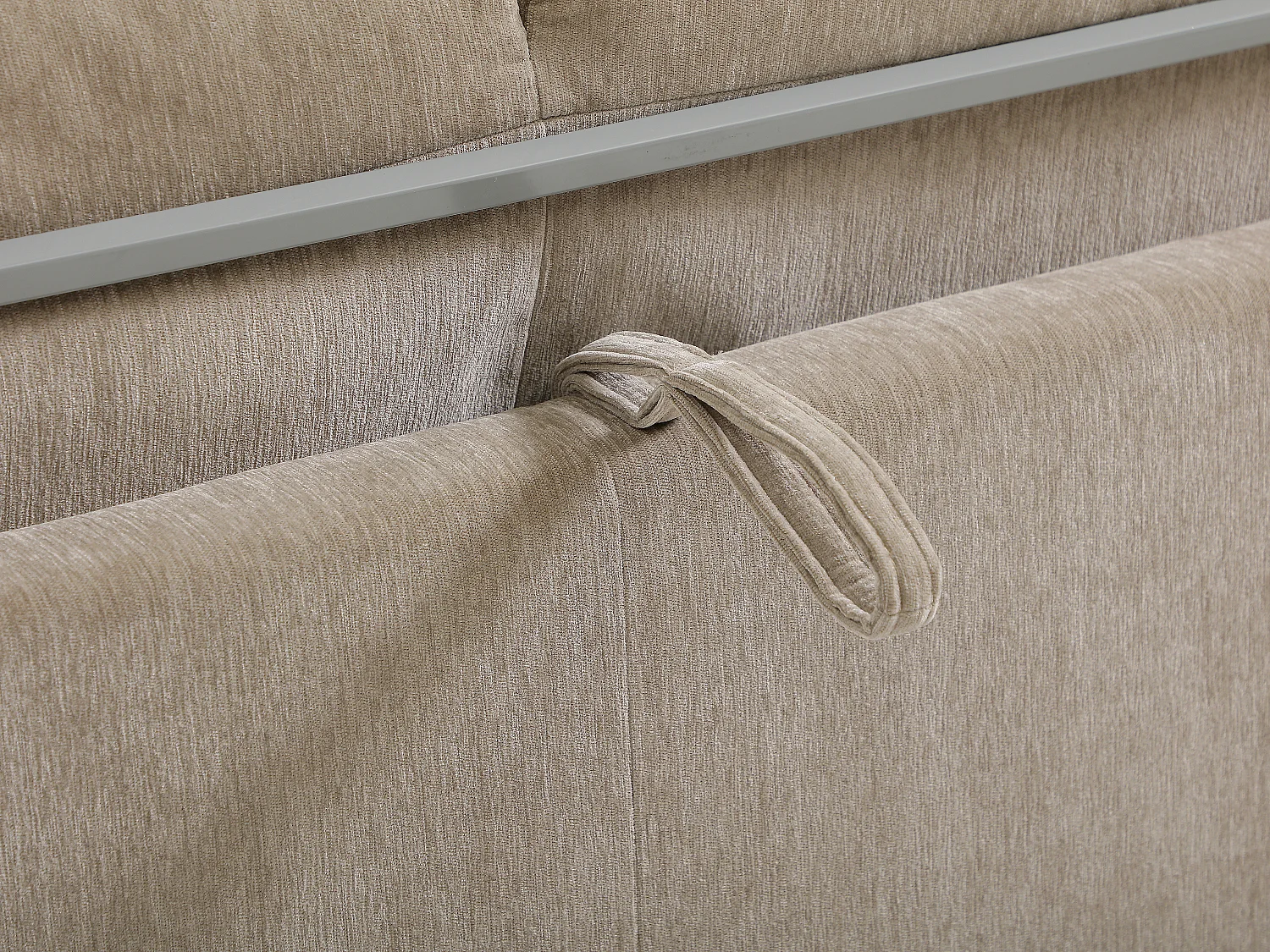Canapé 3 places convertible express en tissu taupe - Couchage 140 cm - Matelas 12 cm BANUBI