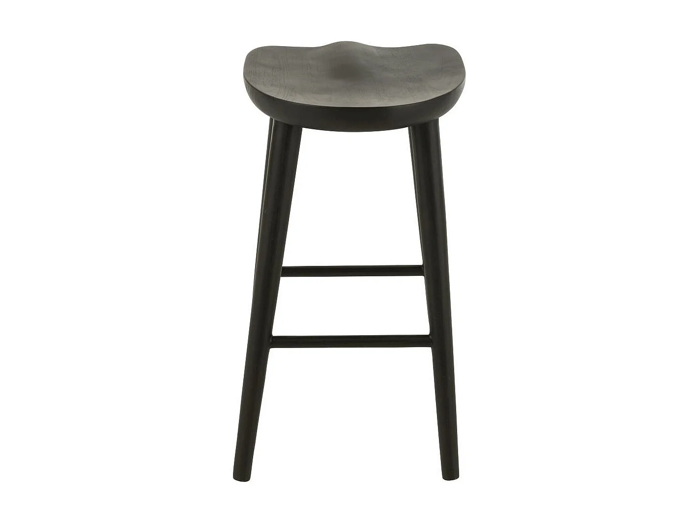 Tabouret de Bar en Teck "Mika" 67cm Noir