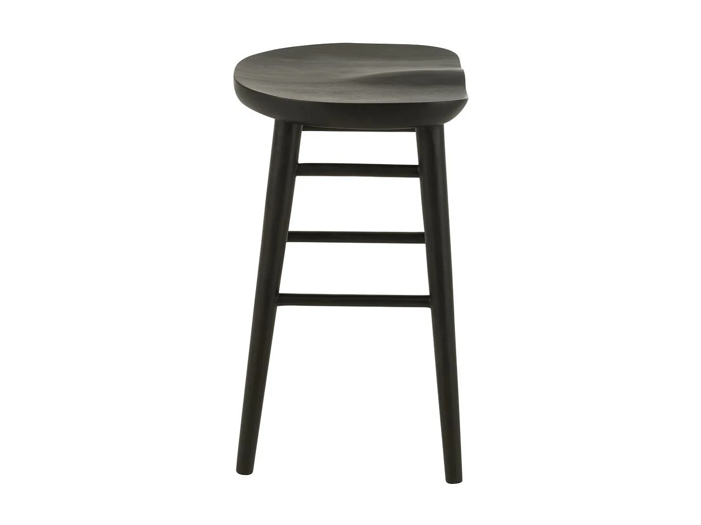 Tabouret de Bar en Teck "Mika" 67cm Noir