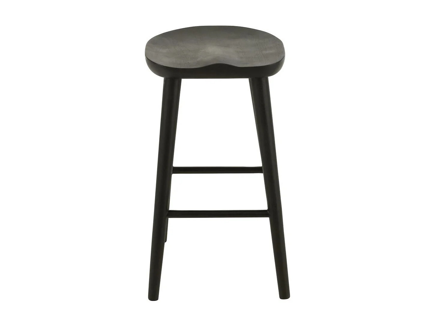 Tabouret de Bar en Teck "Mika" 67cm Noir