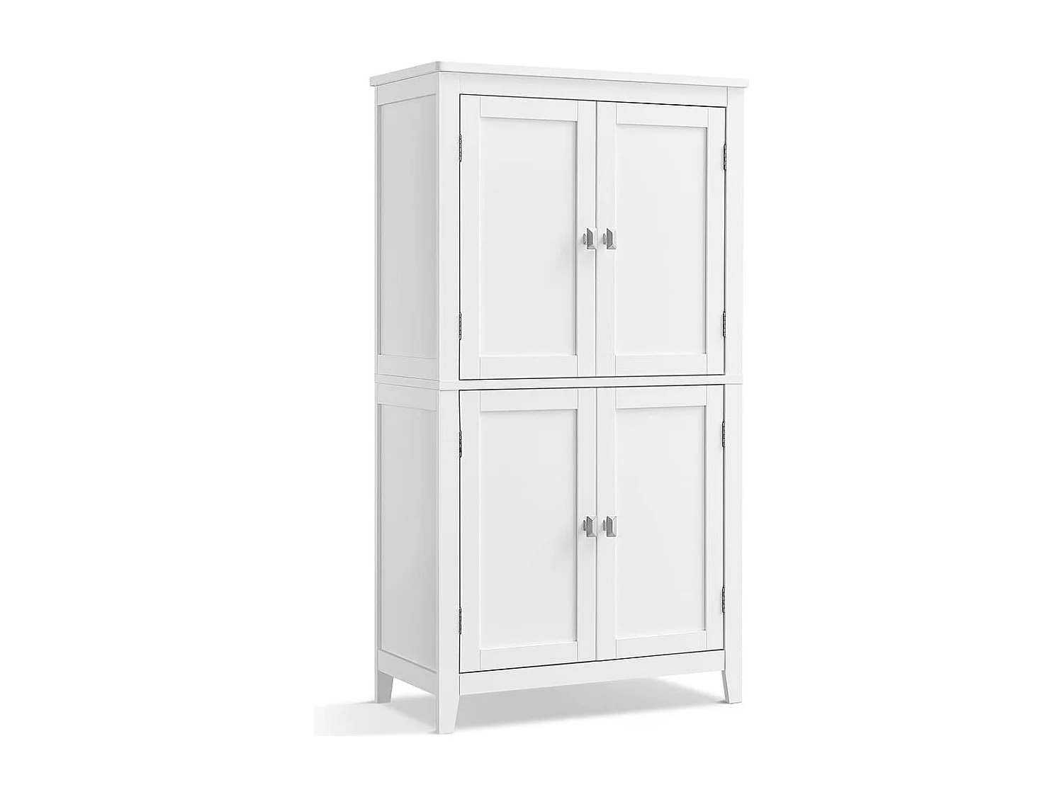 Kleines Aufbewahrungsmöbel 4 Türen Weiß - H110 cm