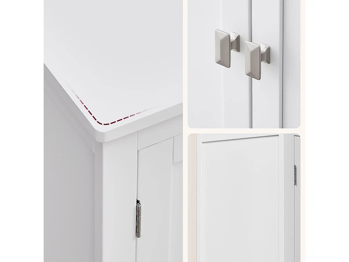 Kleines Aufbewahrungsmöbel 4 Türen Weiß - H110 cm