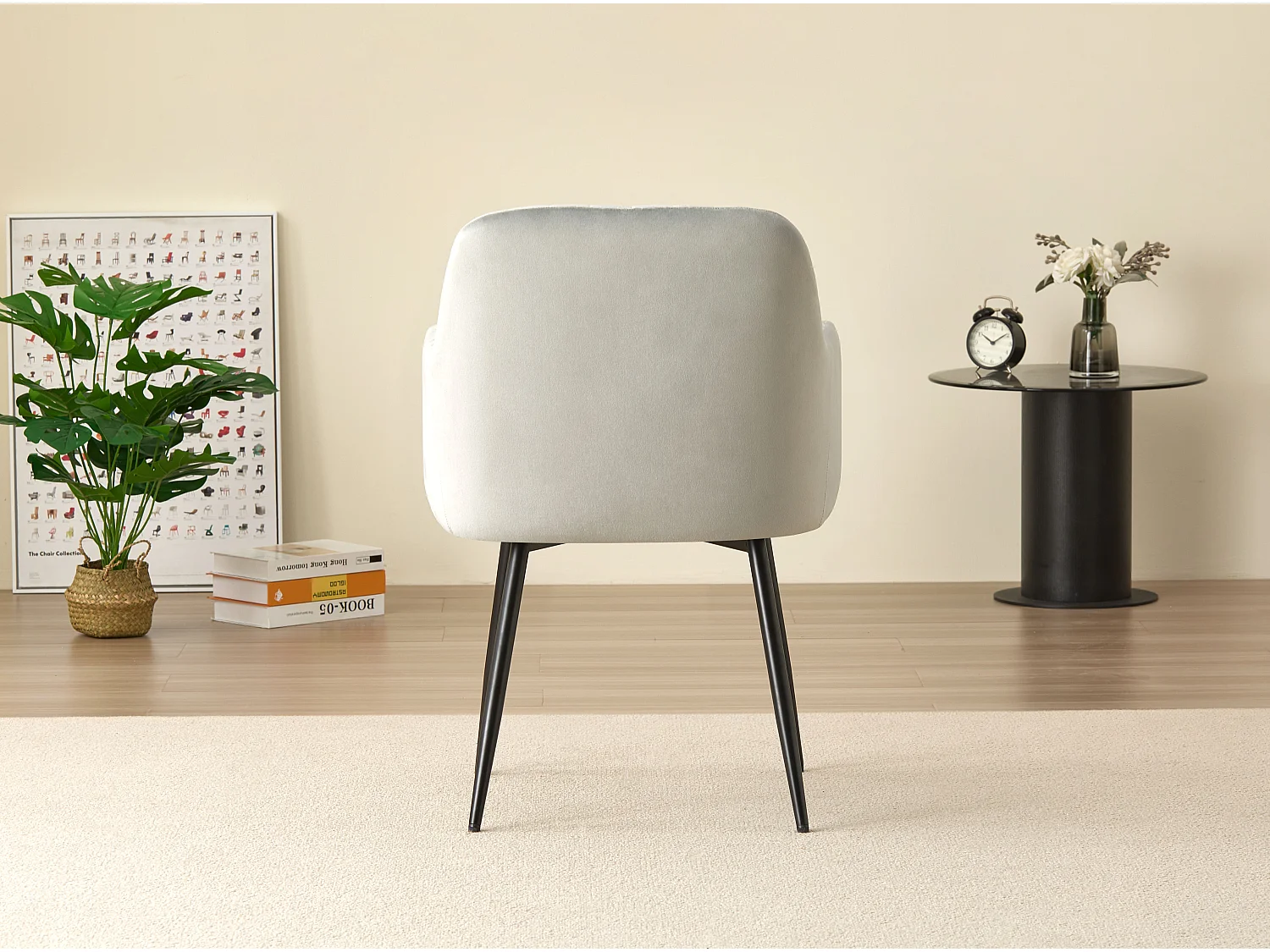 Charlotte Velvet Comfort Dining Chairs - Set of 2 - Grey