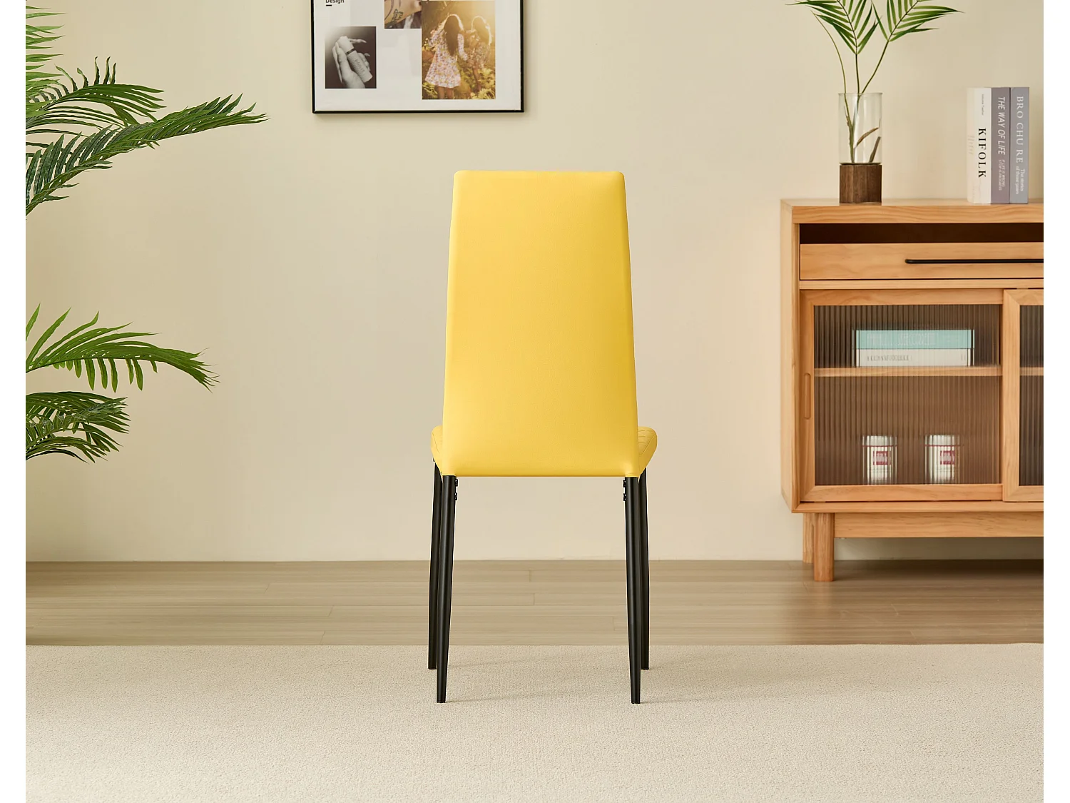 Emily Leather Comfort Dining Chairs - Set of 4 - Mustard