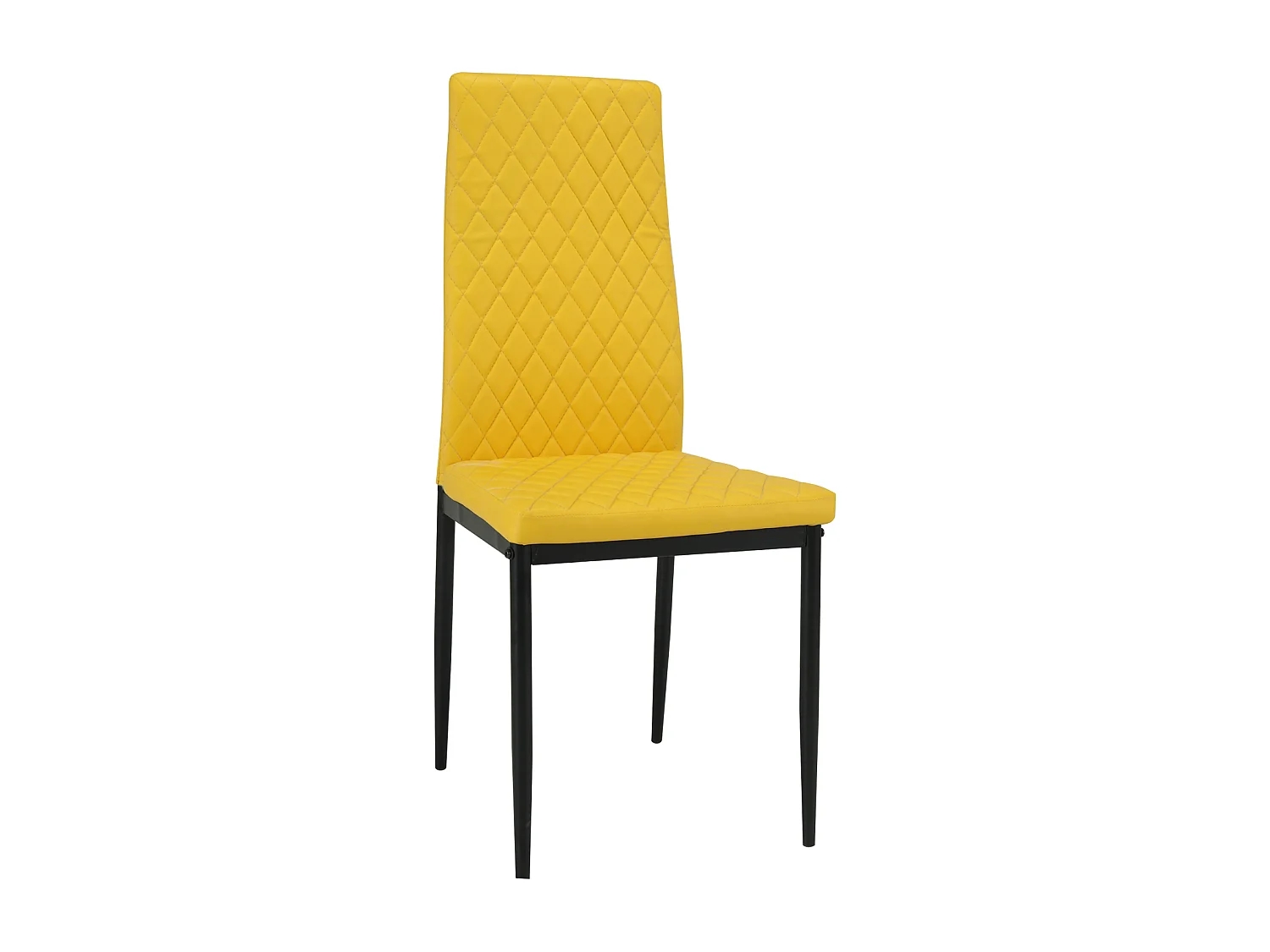 Emily Leather Comfort Dining Chairs - Set of 4 - Mustard