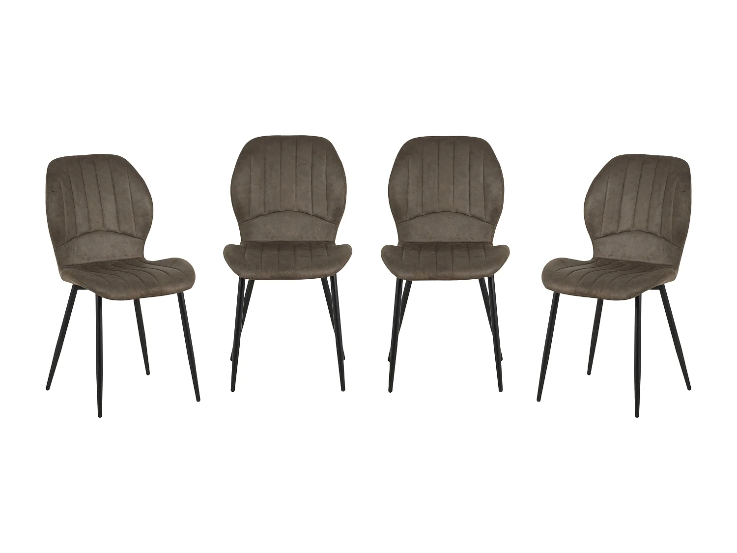Jaydn Distressed Leather Comfort Dining Chairs - Set of 4 - Grey