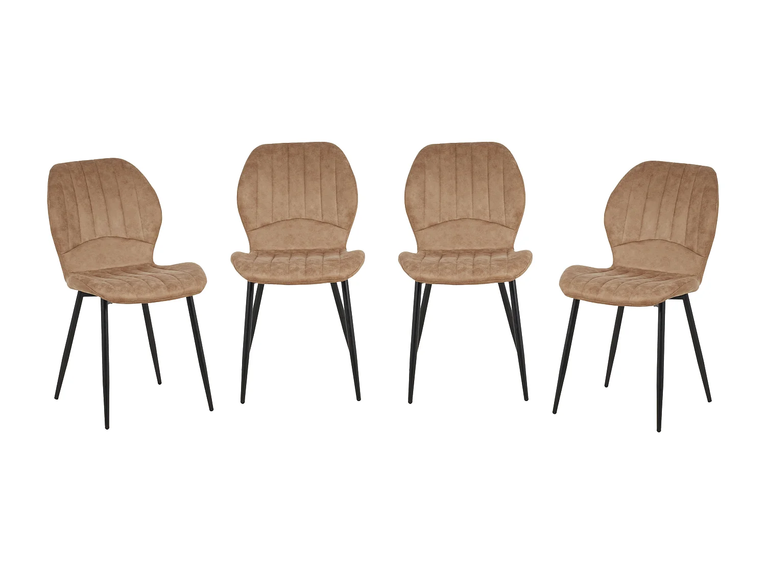 Jaydn Distressed Leather Comfort Dining Chairs - Set of 4 - Brown